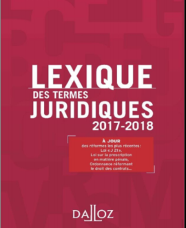 Lexique des termes juridiques 2017-2018, 25ème édition