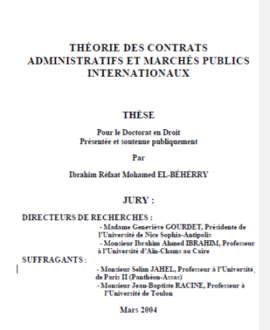 Théorie des contrats administratifs et marchés publics internationaux