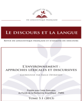 L'environnement : Approches lexicales et discursives